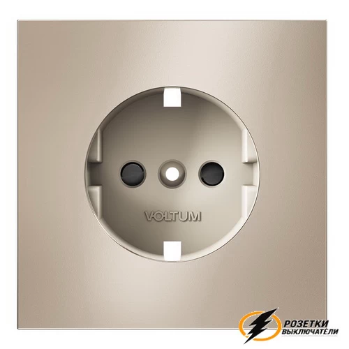 Накладка розетки со шторками Voltum S70 Metal платина VLSM000709