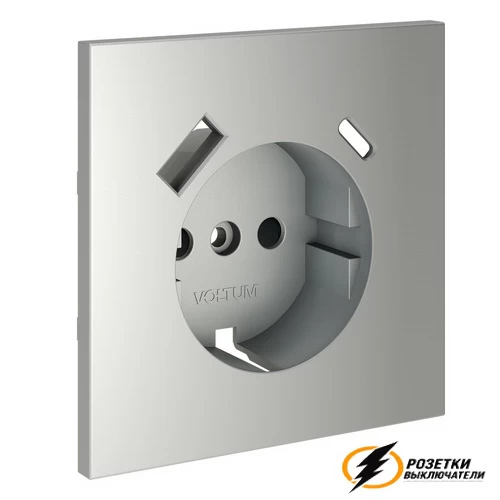 Накладка розетки зарядки тип А+C Voltum S70 сталь VLS001004