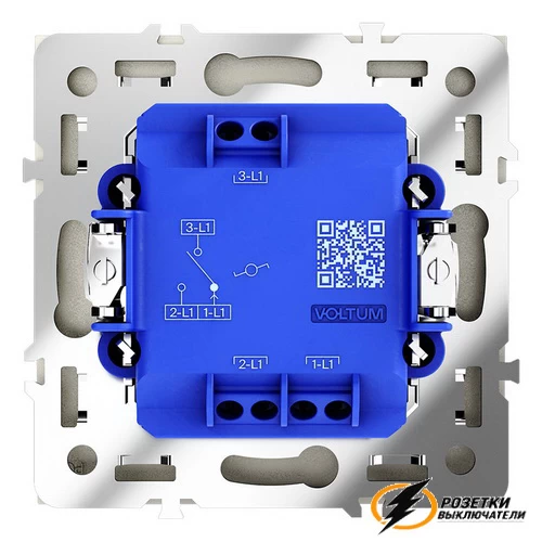 Выключатель проходной одноклавишный с подсветкой Voltum S70 шелк VLS010403