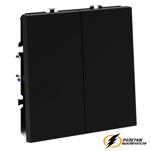 Перекрестный двухклавишный выключатель Voltum S70 черный VLS020507