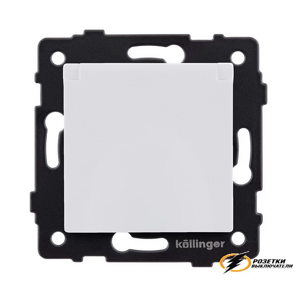 Розетка с крышкой ip41 16а 250в Kollinger Aspekt белая матовый