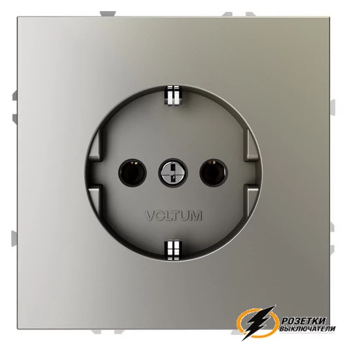 Розетка с заземлением 16а 250в Voltum S70 шелк VLS040103