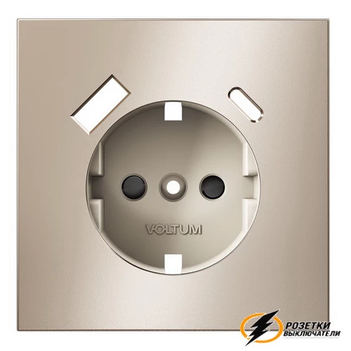 Накладка розетки зарядки тип А+C Voltum S70 Metal платина VLSM001009