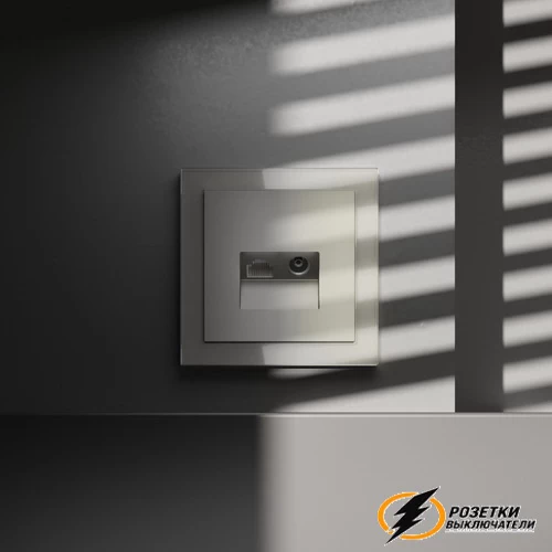 Розетка тв и интернет Voltum S70 шелк VLS060703