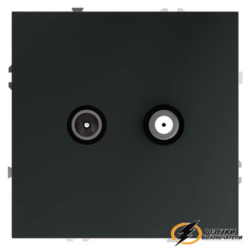 ТВ спутниковая розетка Voltum S70 графит VLS060406