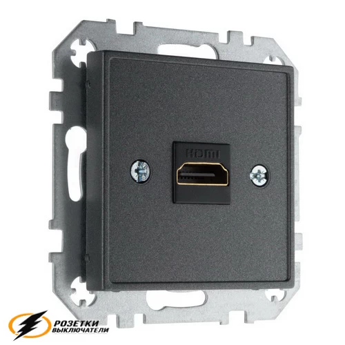 Розетка HDMI Liregus Epsilon-Retro антрацит
