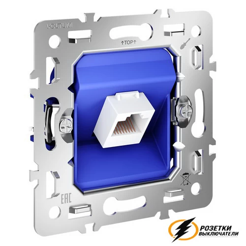 Розетка компьютерная rj45 rj45 cat 6 Voltum S70 Metal платина VLSM001310+VLS0601M