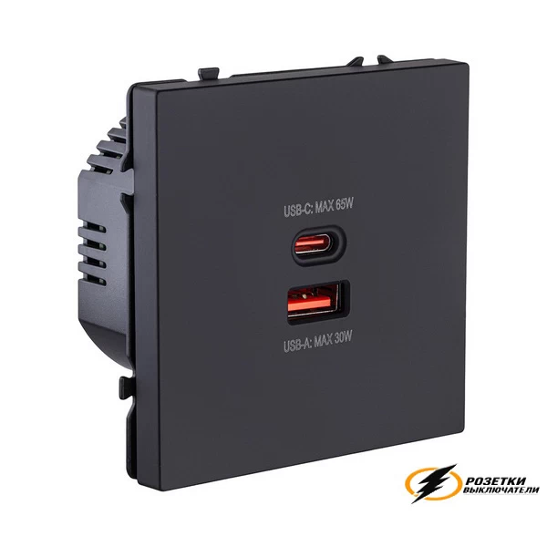 Зарядка USB 2 порта А+C 6000mA 65Вт Kollinger Eclipse черная