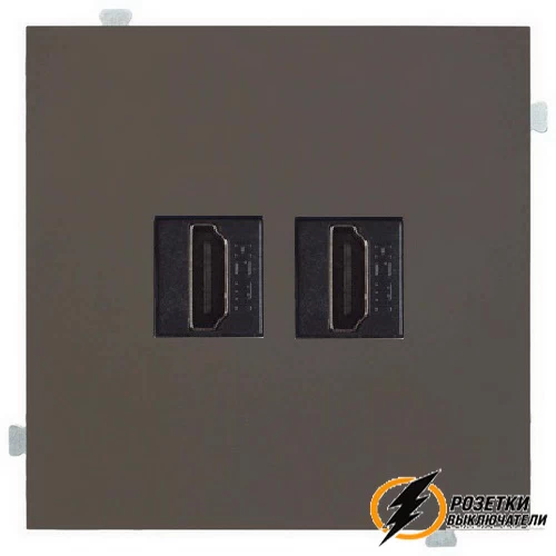 Розетка двойная HDMI Rikett капучино