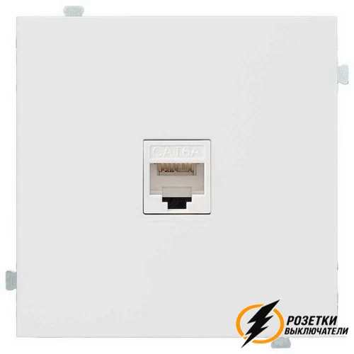 Розетка компьютерная rj45 cat 5e Rikett белый сатин