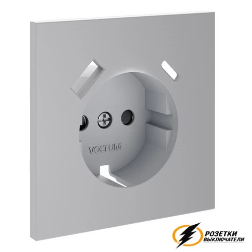 Розетка с USB зарядкой 2 порта, А+C 3,2 mA Voltum S70 серая VLS001016+VLS0405M