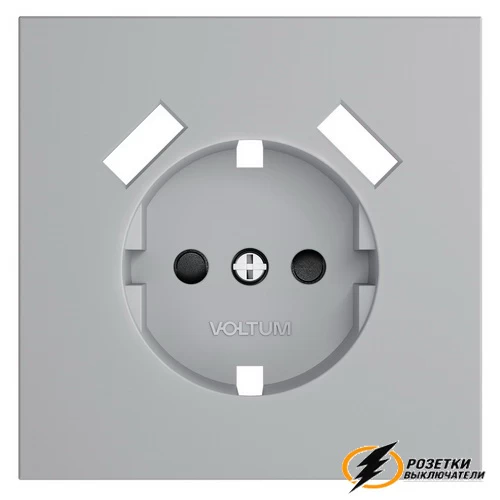 Накладка розетки зарядки тип А+А Voltum S70 серая VLS000915