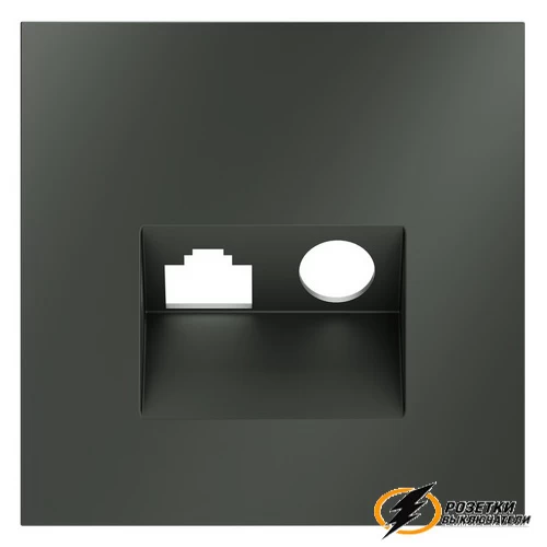 Накладка тв+интернет розетки Voltum S70 титан VLS002705
