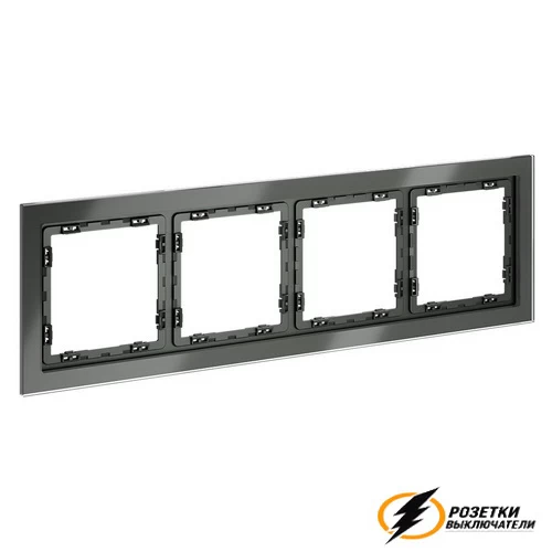 Рамка 4 местная стекло Voltum S70 титан VLS110405