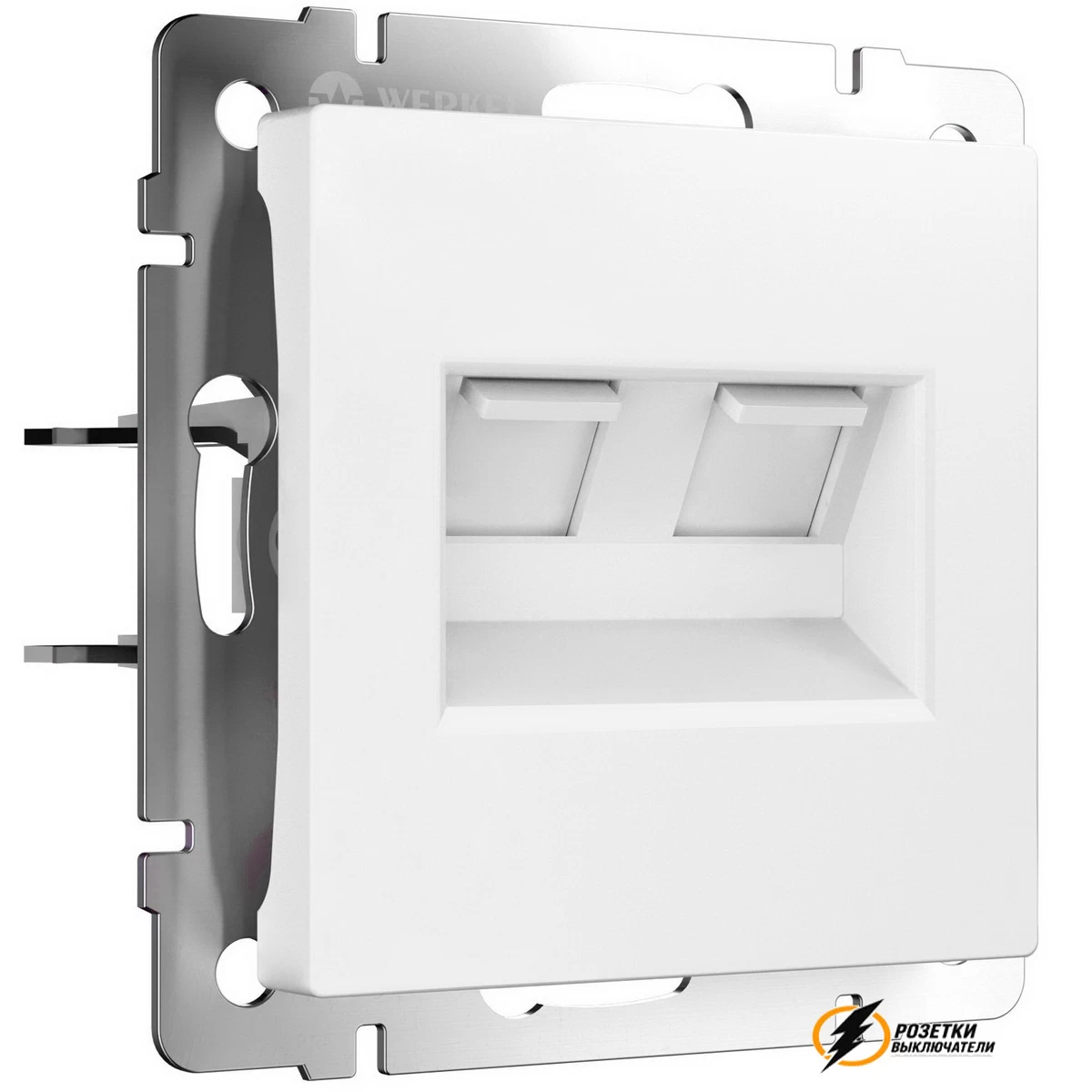 Розетка компьютерная rj45 двойная cat 5e Werkel белая матовая