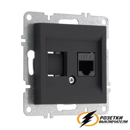 Розетка компьютерная rj45 cat 6e Arvia черная