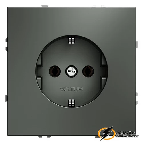 Розетка с заземлением 16а 250в Voltum S70 титан VLS040105