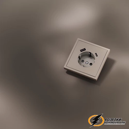 Накладка розетки зарядки тип А+C Voltum S70 Metal платина VLSM001009