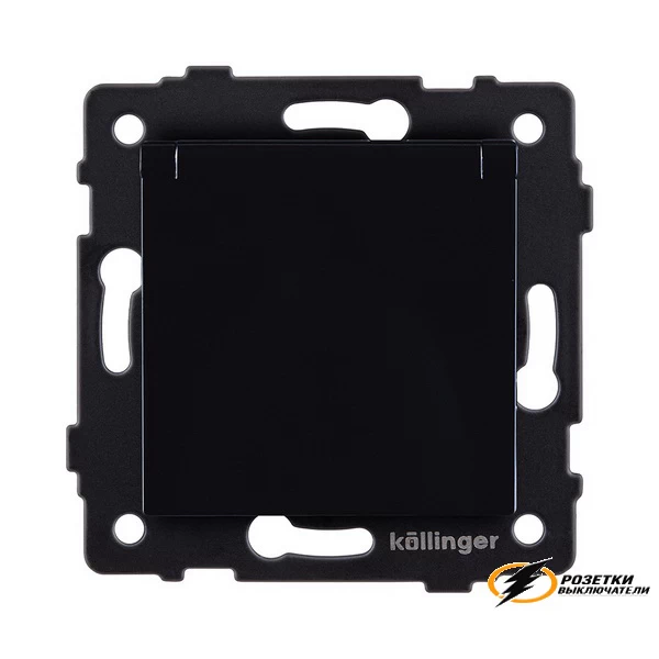 Розетка с крышкой ip41 16а 250в Kollinger Aspekt черная