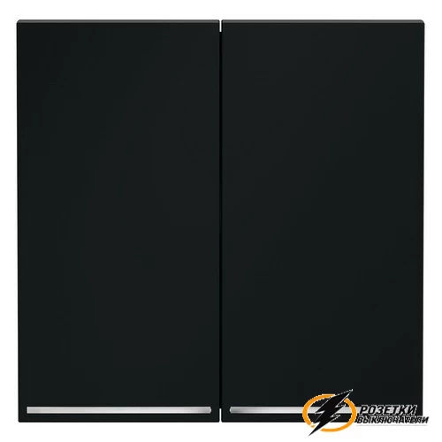 Накладка выключателя двухклавишного с подсветкой Voltum S70 графит VLS000406