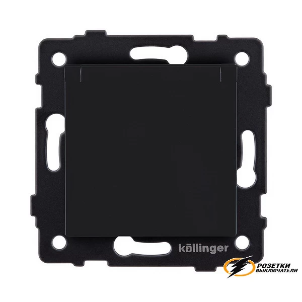 Розетка с крышкой ip41 16а 250в Kollinger Aspekt черная матовая