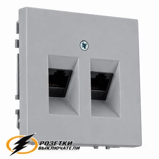 Розетка компьютерная rj45 двойная cat 6 Liregus Modern серая