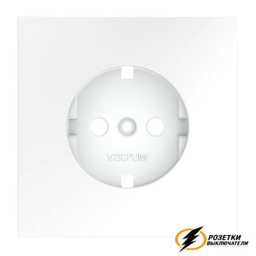 Накладка розетки с заземлением Voltum S70 белая матовая VLS000601