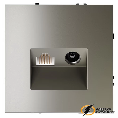 Розетка тв и интернет Voltum S70 шелк VLS060703