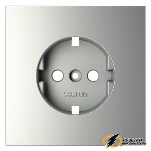 Накладка розетки с заземлением Voltum S70 сталь VLS000604