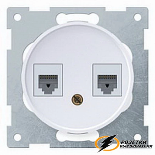 Розетка компьютерная rj45 двойная cat 5e OneKey белая