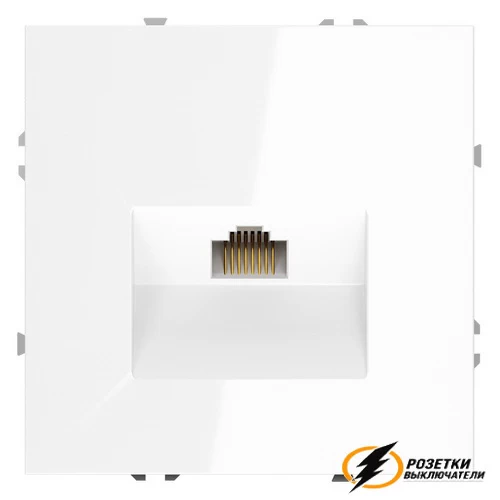Розетка компьютерная rj45 rj45 cat 6 Voltum S70 белая глянцевая VLS060100