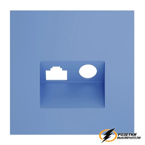 Накладка тв+интернет розетки Voltum S70 деним VLS002714