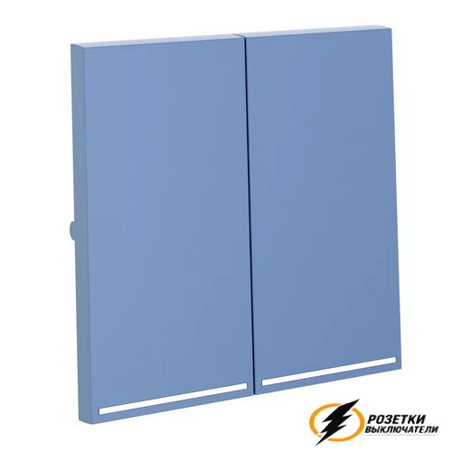 Выключатель проходной двухклавишный с подсветкой Voltum S70 деним VLS000415+VLS020400