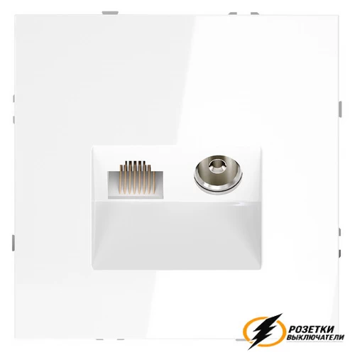 Розетка тв и интернет Voltum S70 белая глянцевая VLS060700