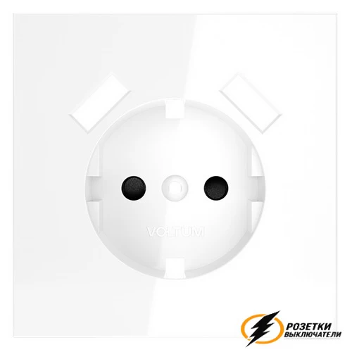 Накладка розетки зарядки тип А+А Voltum S70 белая глянцевая VLS000900