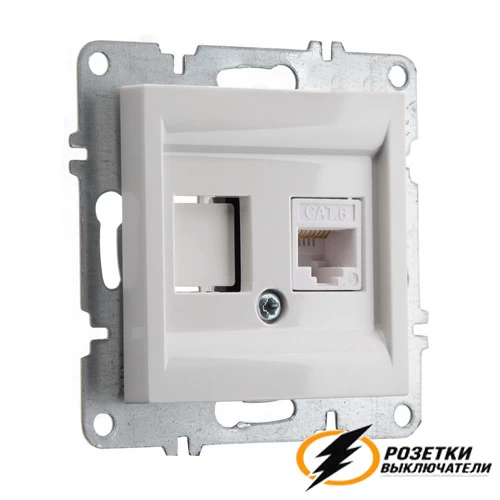 Розетка компьютерная rj45 cat 6e Arvia белая