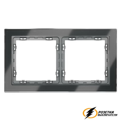 Рамка 2 местная стекло Voltum S70 графит VLS110206