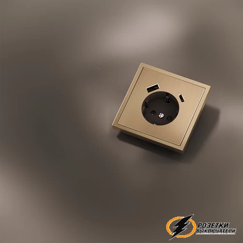 Накладка розетки зарядки тип А+C Voltum S70 Metal латунь VLSM001008