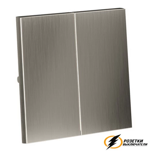 Перекрестный двухклавишный выключатель Voltum S70 Metal никель VLSM000311+VLS0205M