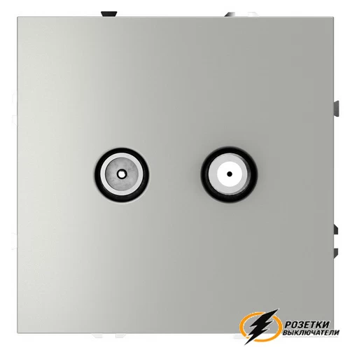 ТВ спутниковая розетка Voltum S70 сталь VLS060404