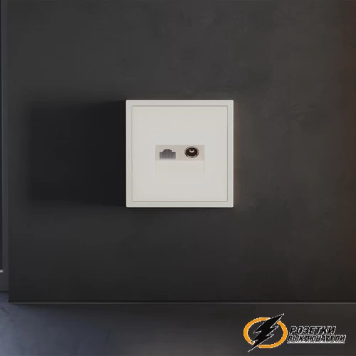 Накладка тв+интернет розетки Voltum S70 хлопок VLS002712