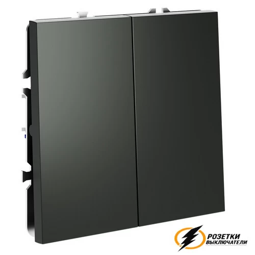 Перекрестный двухклавишный выключатель Voltum S70 титан VLS020505