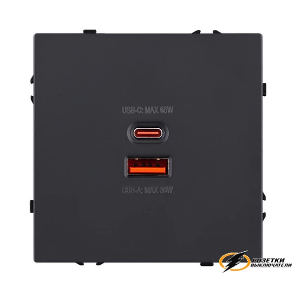 Зарядка USB 2 порта А+C 6000mA 65Вт Kollinger Eclipse черная