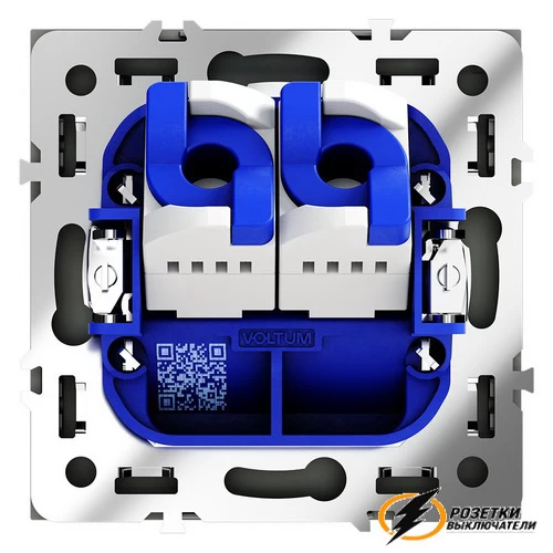 Розетка компьютерная rj45 двойная cat 6 Voltum S70 титан VLS060205
