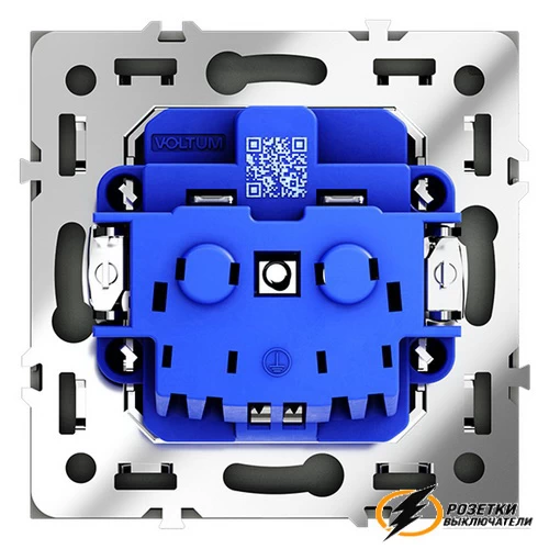 Розетка с заземлением 16а 250в Voltum S70 черный VLS040107