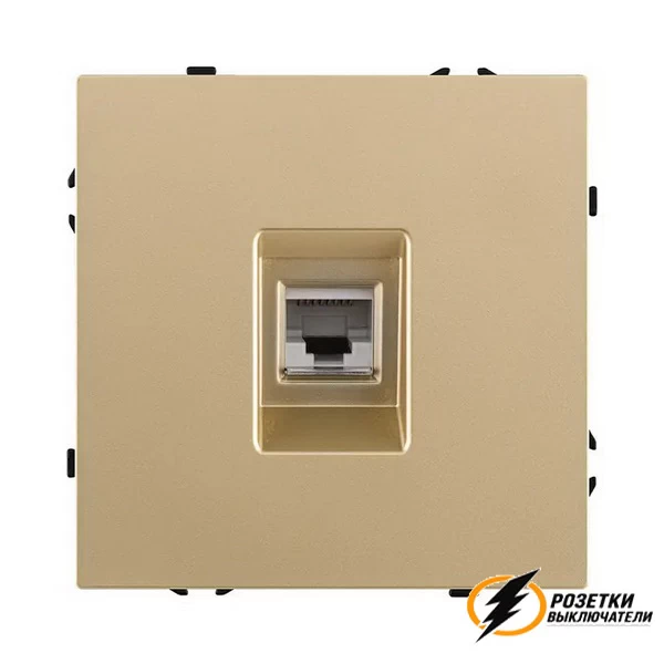 Розетка компьютерная rj45 cat 6 Brionilux Z золото матовое
