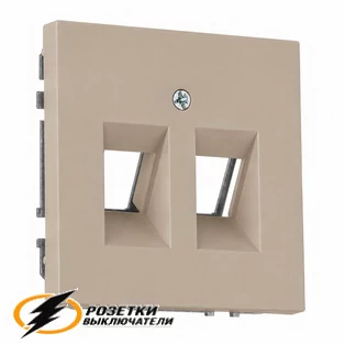 Накладка для HDMI, TV, RJ45 - 2 механизм Liregus Modern кремовая матовая