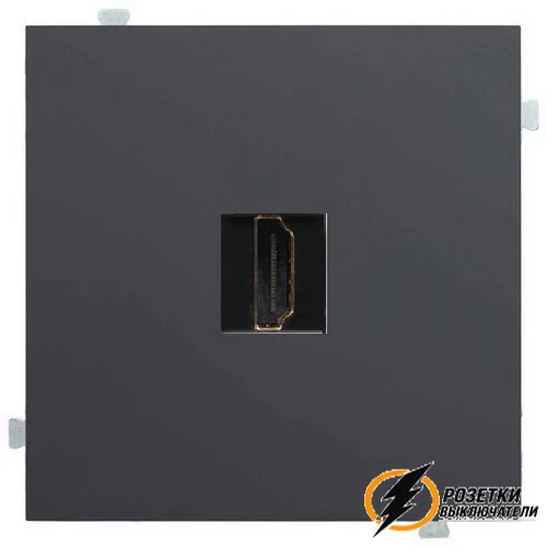 Розетка HDMI Rikett черный сатин