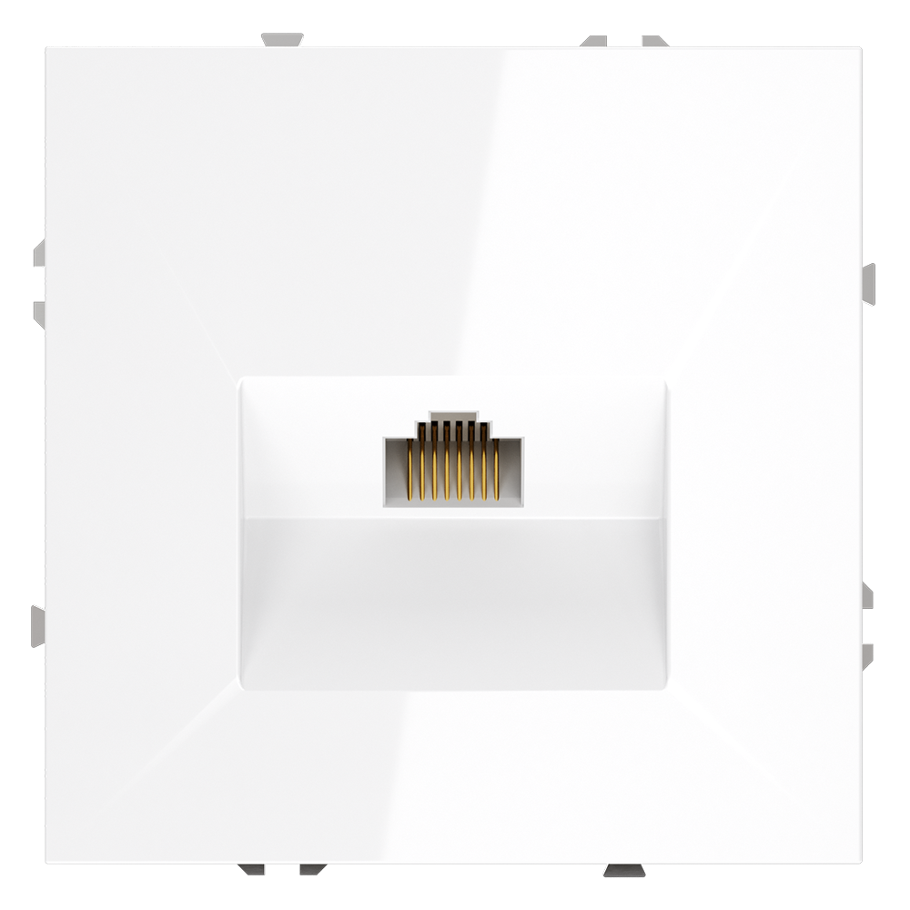 Розетка компьютерная rj45 rj45 cat 6 Voltum S70 белая глянцевая VLS060100