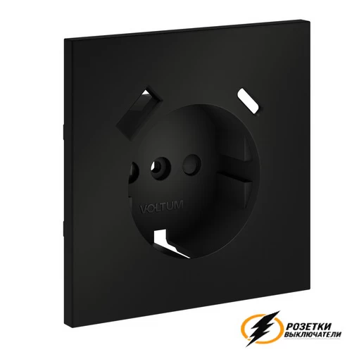 Накладка розетки зарядки тип А+C Voltum S70 черная VLS001007
